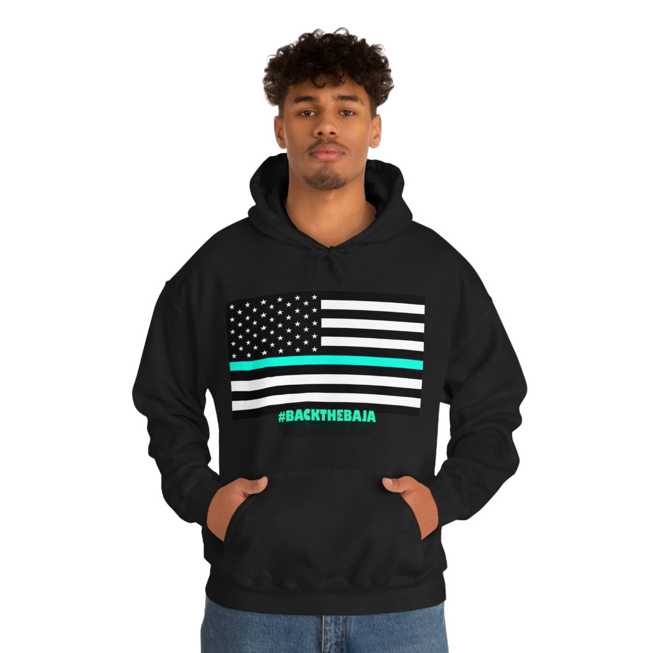 #BACKTHEBAJA + Thin Baja Blast Line Hooded Sweatshirt